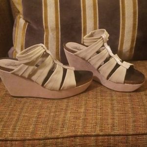 Pink Elastic Ankle Strap Donald Pliner Wedge